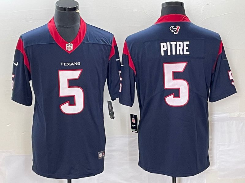 Men Houston Texans #5 Pitre Blue Nike Vapor Untouchable Limited NFL Jersey->houston texans->NFL Jersey